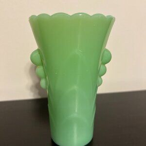 Vintage FIRE-KING Green Jadeite Art Deco Style Small Vase
